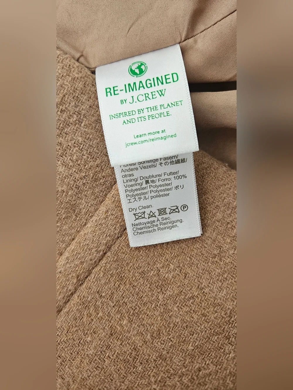 J. Crew Factory City Coat Heathered Acorn Size 16 - Picture 8 of 8